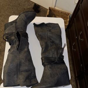 Elegant Gray Over the Knee Boots